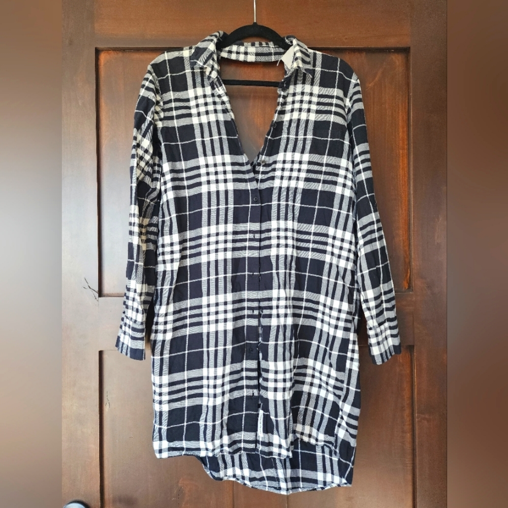 Cheap Monday anti flannel black plaid shirt dress
